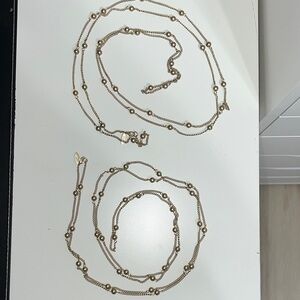 2 Elegant layers Gold-Tone Beaded Necklace